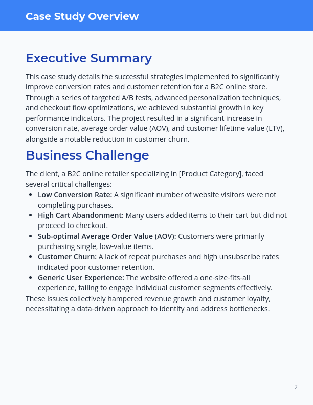 Ecommerce Conversion & Retention Case Study